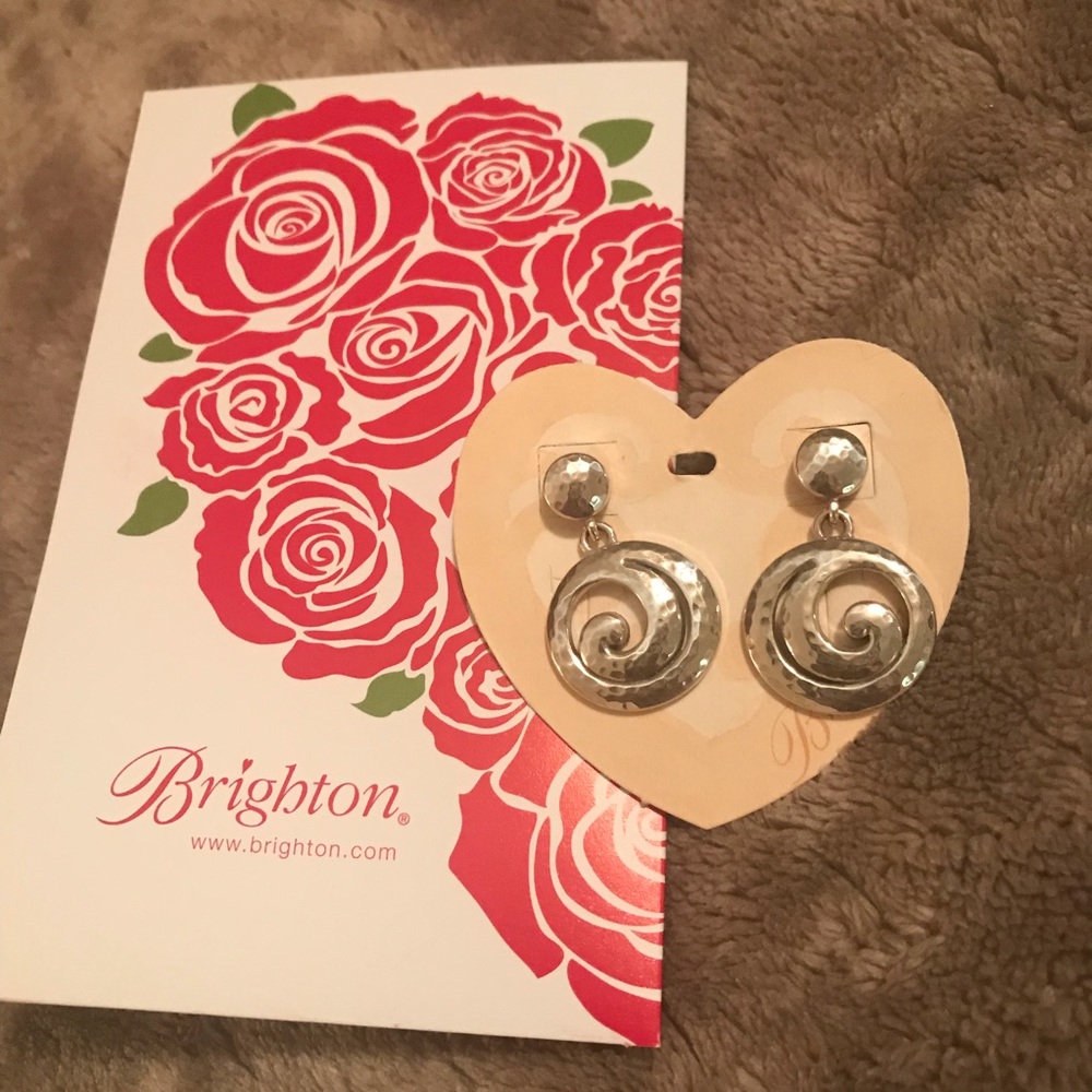 NWT. Brighton Vienna swirl silver tone earrings.